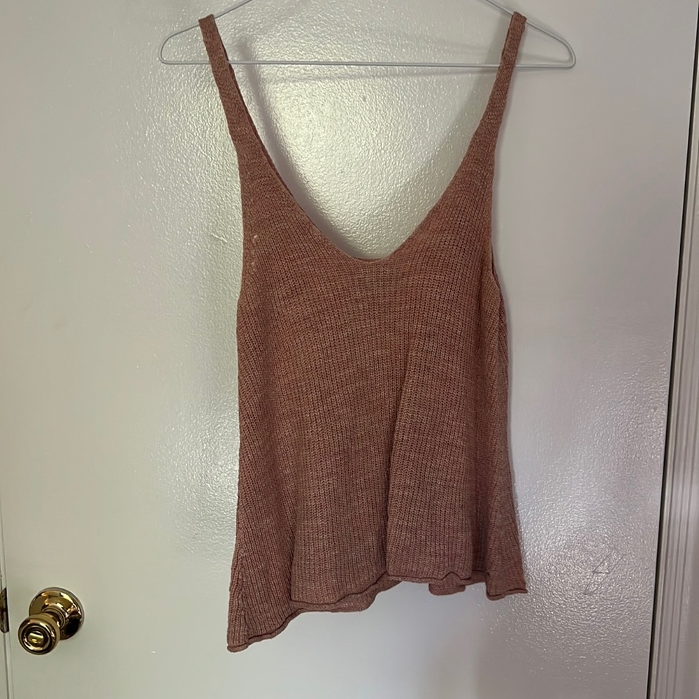 Pink knit tank top